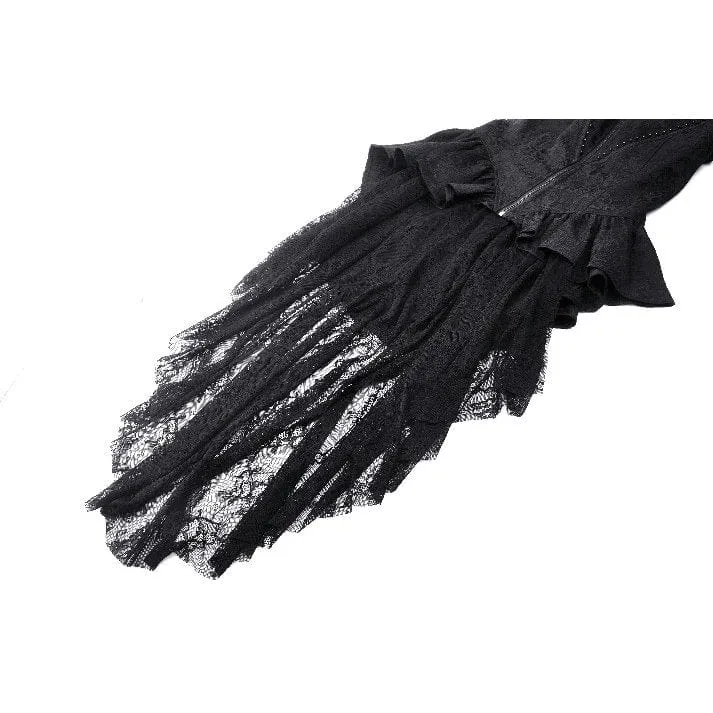 Gothic-Mantel mit Stehkragen und Schnürung für Damen