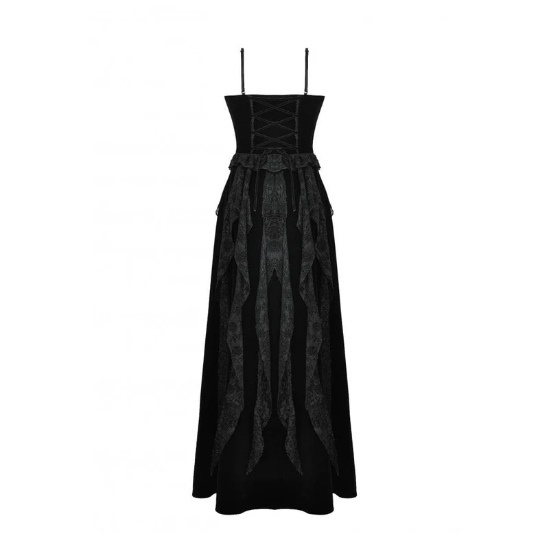 Gothic-Kleid aus Samt mit Rüschen, Rüschen, Spitze und Korsett-Einsätzen – Brautkleid