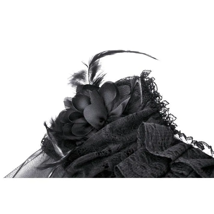 Gothic-Ballkleid für Damen mit schulterfreiem Spitzeneinsatz, ideal als Hochzeitskleid