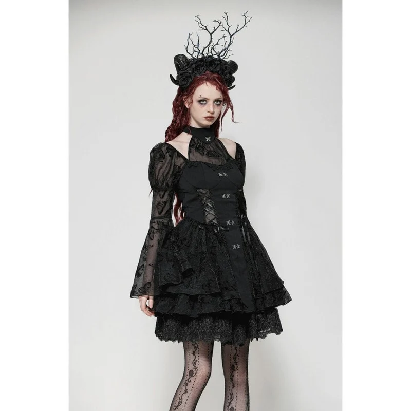 Gothic Lolita-Abendkleid mit Puffärmeln