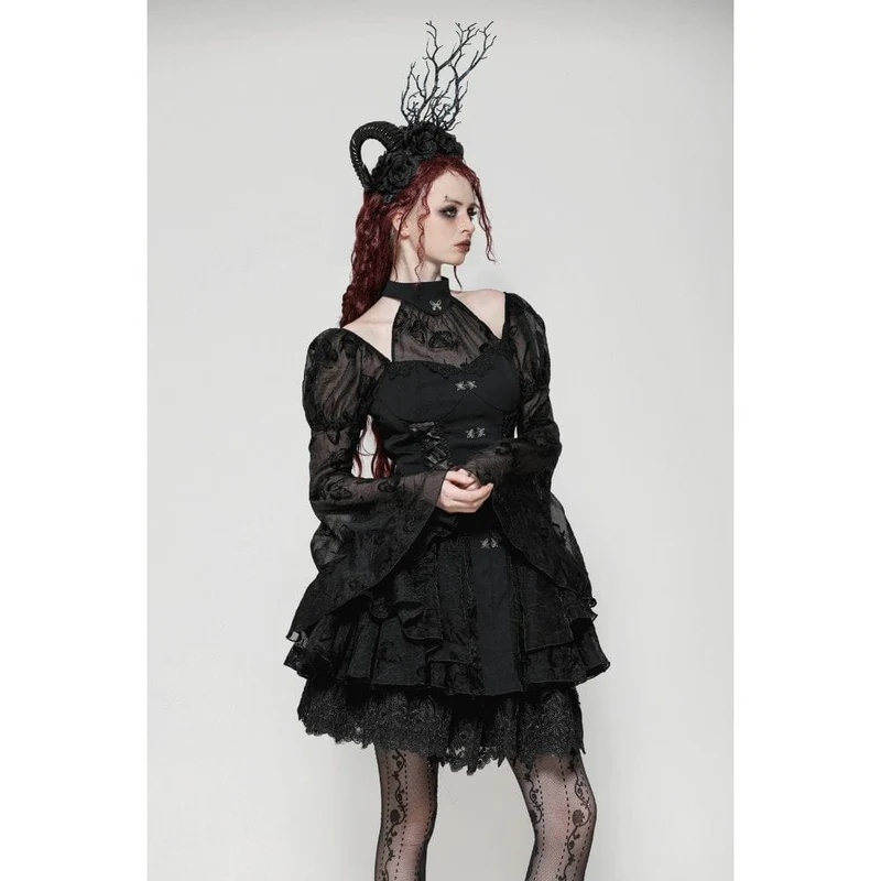 Gothic Lolita-Abendkleid mit Puffärmeln