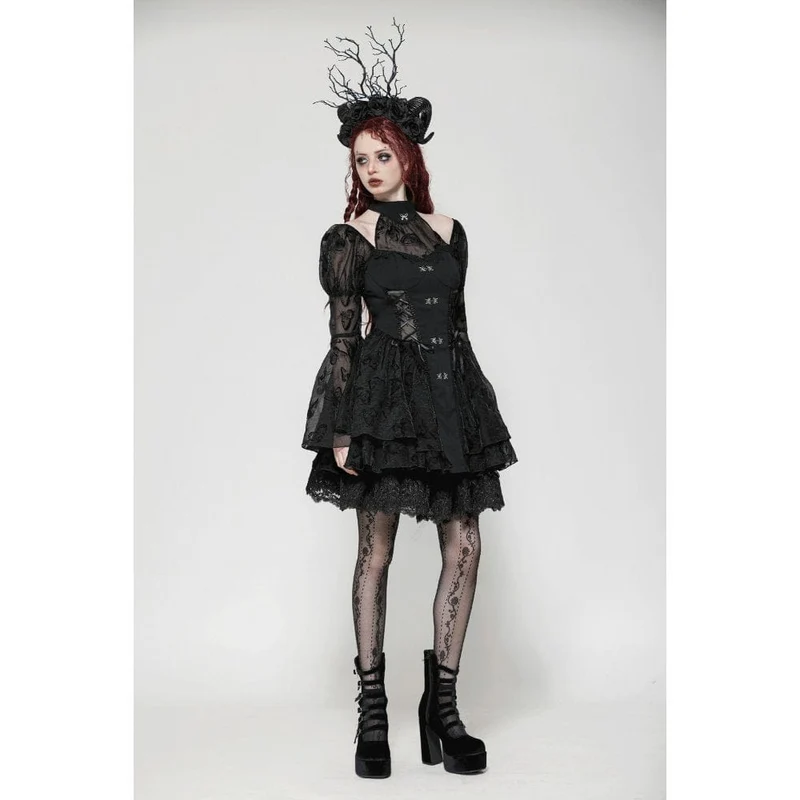 Gothic Lolita-Abendkleid mit Puffärmeln