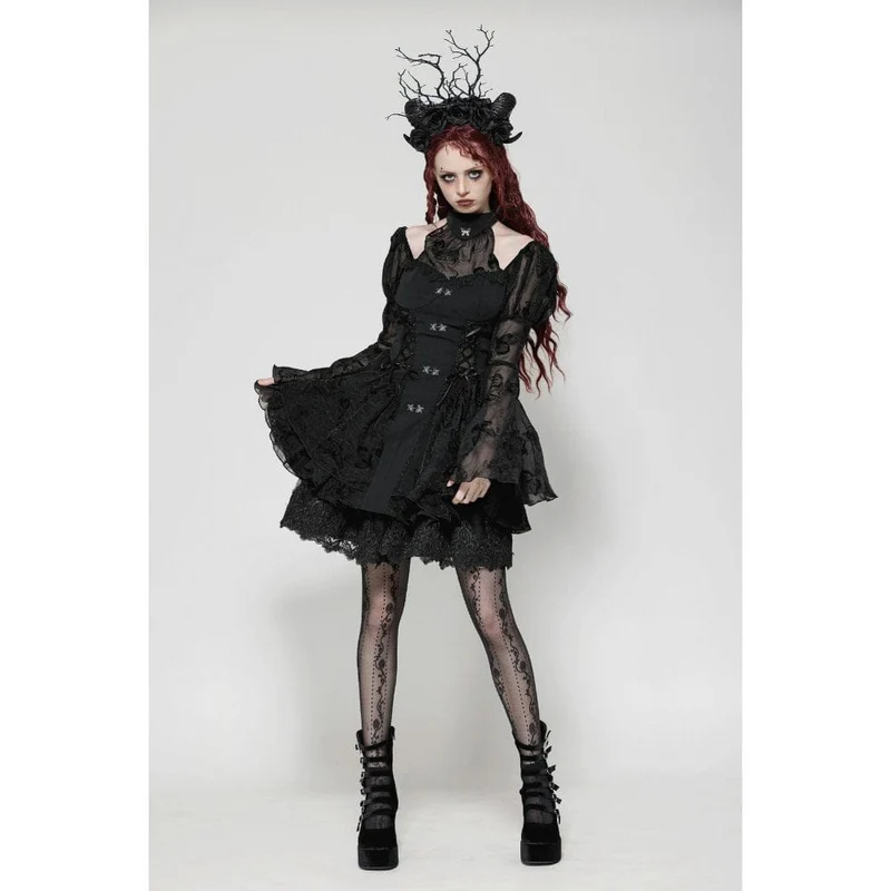 Gothic Lolita-Abendkleid mit Puffärmeln