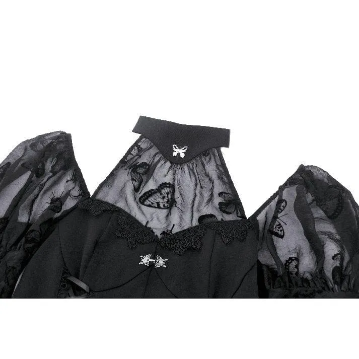 Gothic Lolita-Abendkleid mit Puffärmeln