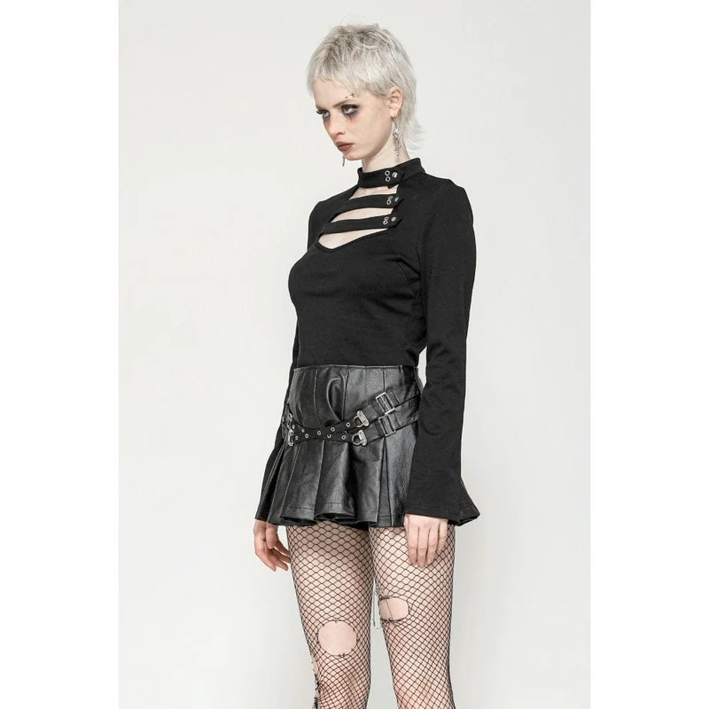 Punk Cutout Tiefer Ausschnitt Shirt für Damen
