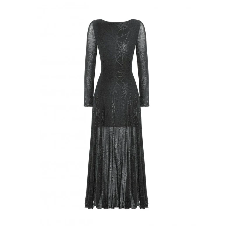 Gothic-Spinnennetz-Hexenkleid mit Schnürung für Damen