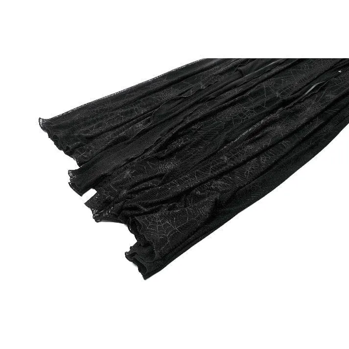 Gothic-Spinnennetz-Hexenkleid mit Schnürung für Damen