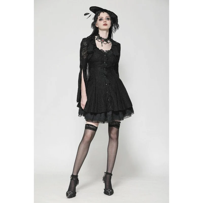 Gothic-Kleid für Damen mit ausgestellten Ärmeln und Schnürung, ideal für Flitterwochen oder Abschlussfeiern