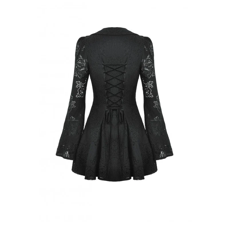 Gothic-Kleid für Damen mit ausgestellten Ärmeln und Schnürung, ideal für Flitterwochen oder Abschlussfeiern