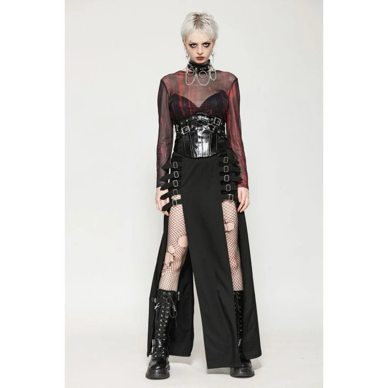 Unterbrustkorsett aus Lackleder mit Punk-Schnalle für Damen