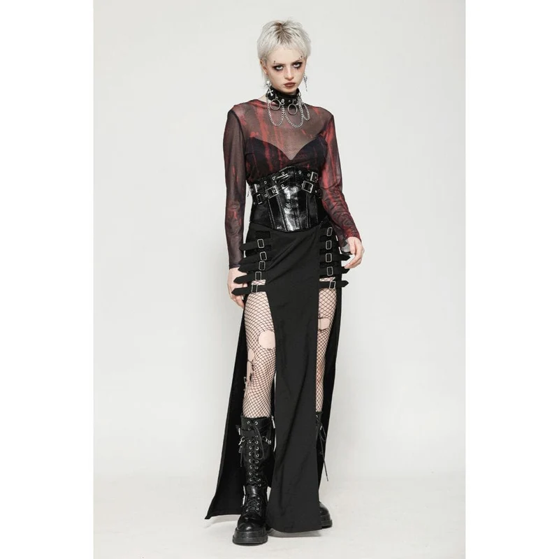 Unterbrustkorsett aus Lackleder mit Punk-Schnalle für Damen