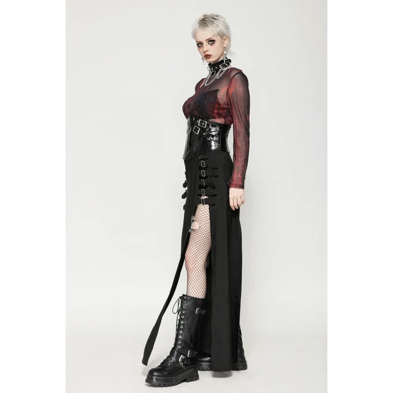 Unterbrustkorsett aus Lackleder mit Punk-Schnalle für Damen