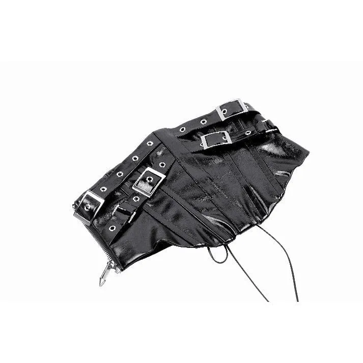 Unterbrustkorsett aus Lackleder mit Punk-Schnalle für Damen