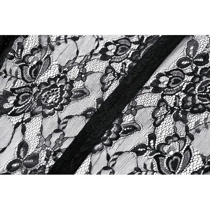 Gothic-Brautkleid für Damen mit schulterfreiem, unregelmäßigem Spitzenbesatz