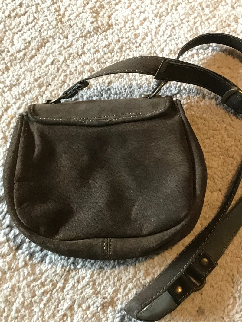 Vintage Trachten Handtasche braun - Wildleder