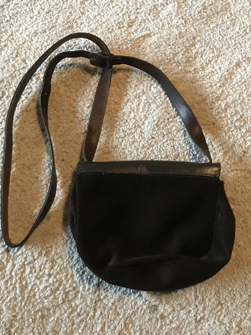 Vintage Trachtentasche braun - Ziegenveloursleder