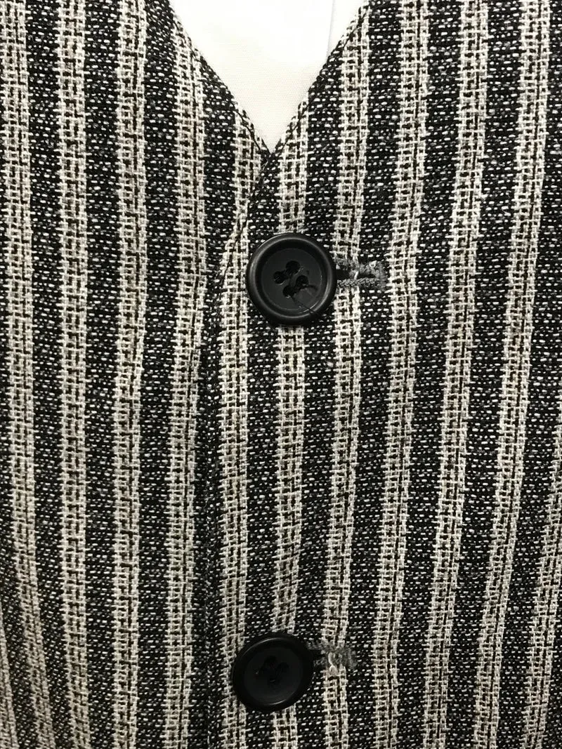 Vintage Herren-Weste Größe 64 – Schwarz-Weiß gestreift in Übergröße