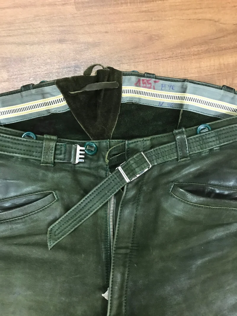 Trachtenlederhose - Kniebund – Herren | Bundweite 46 cm | Mit Messertasche | Vintage Made in Germany