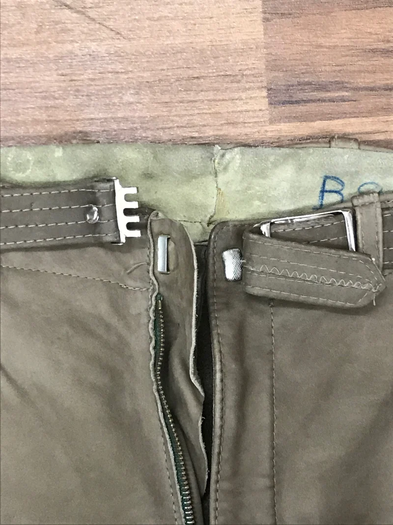 Vintage Lederhose Herren Kniebund Gr. 48 – beige Trachtenhose Echtleder