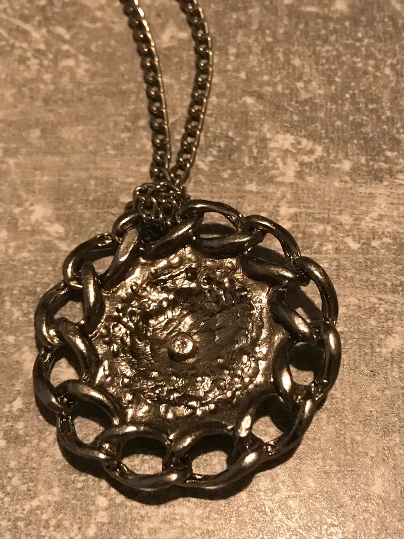 Vintage Trachtenkette silber - Edelweiß-Anhänger