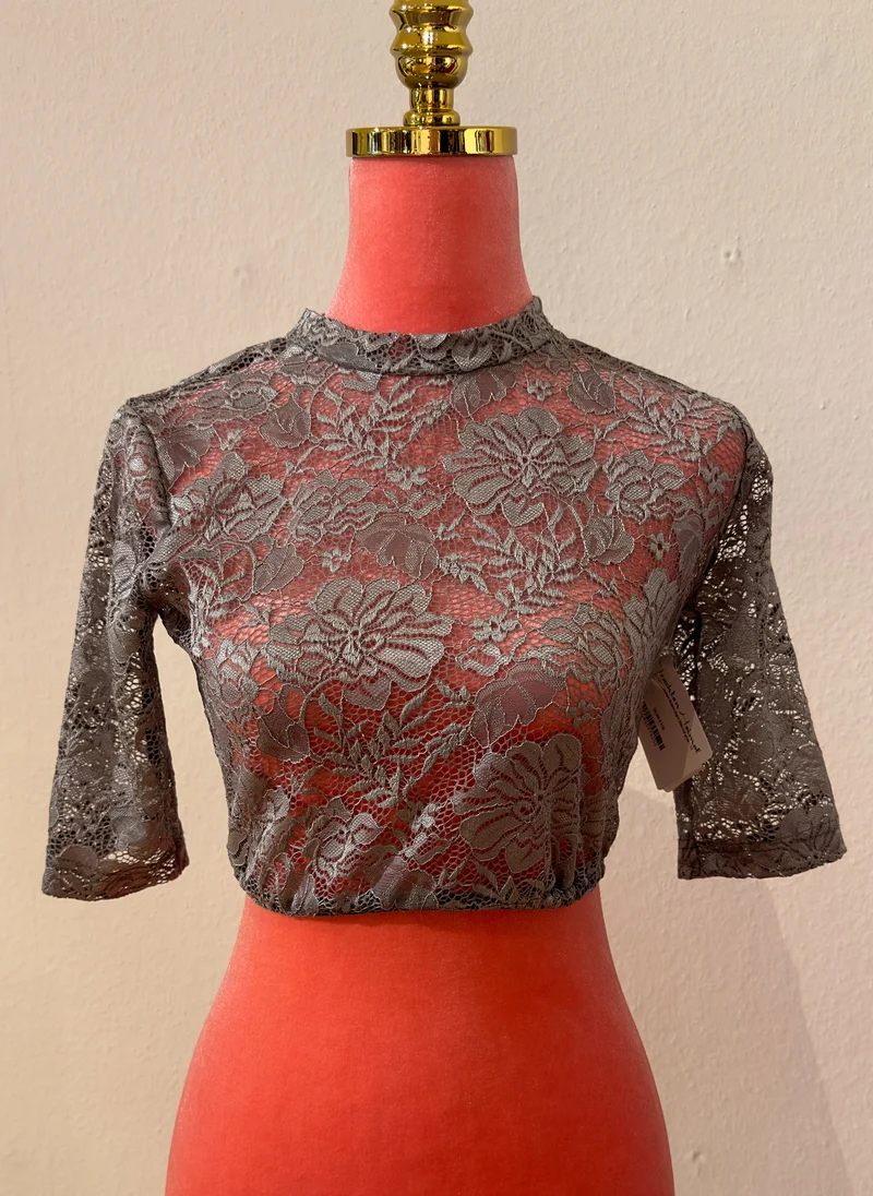 Spitzen Dirndlbluse Kaiserjäger Hiltrudis grau