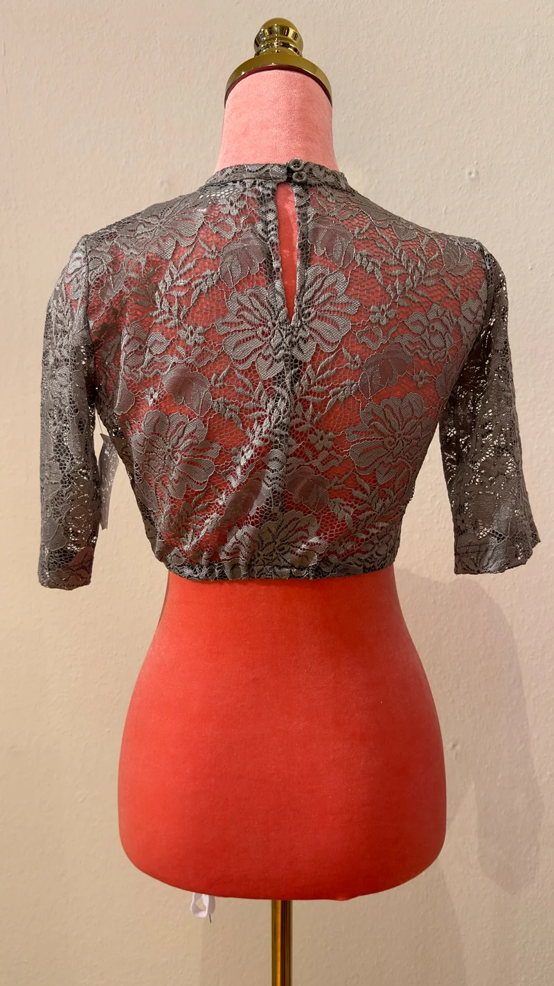 Spitzen Dirndlbluse Kaiserjäger Hiltrudis grau