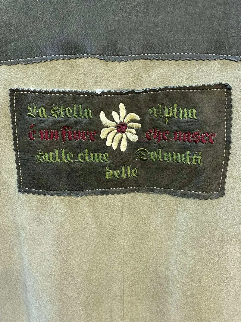 Trachtenjacke Herren Leder grün Vintage Landhaus Gr. 50