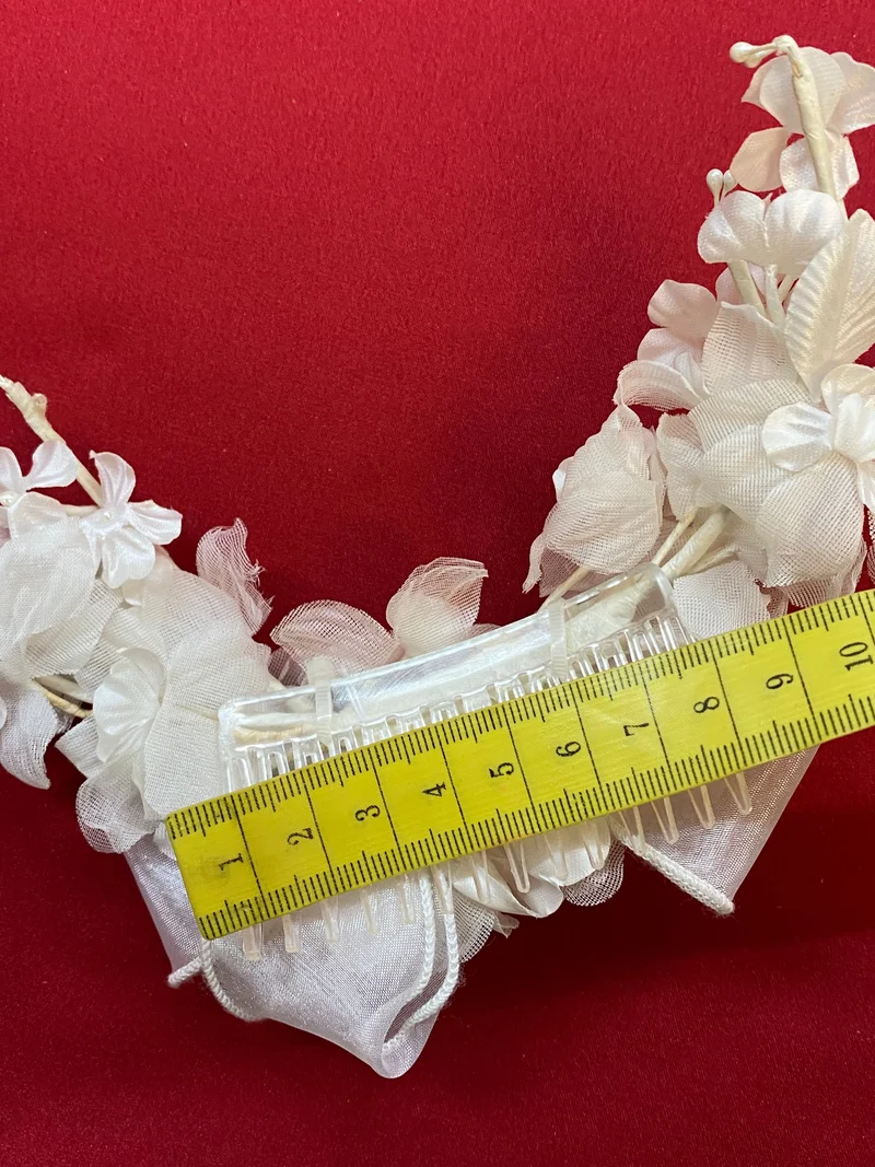 Kommunion Haarkamm Blüten Schleife – Haarschmuck weiß Mädchen ungetragen