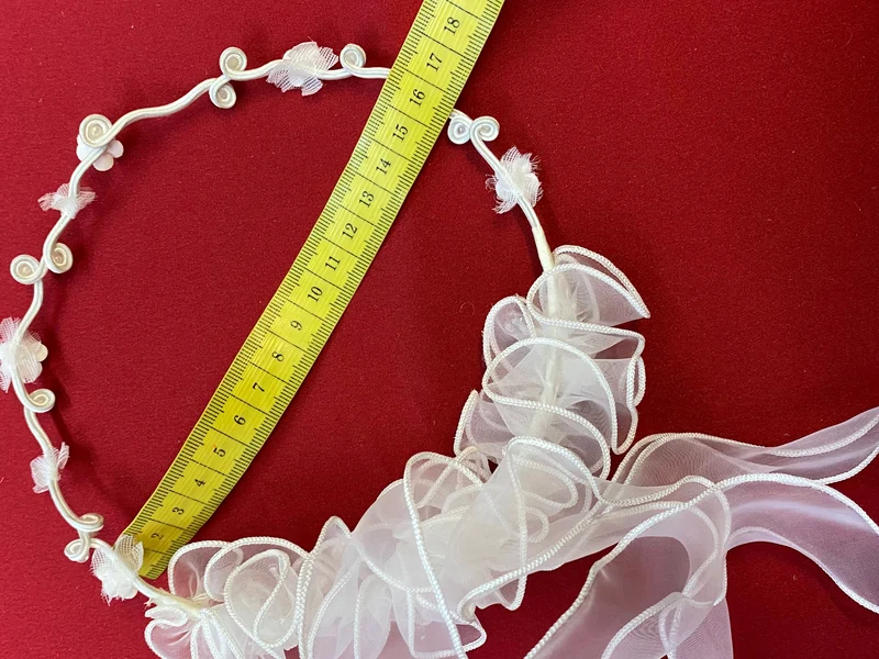 Kommunion Haarschmuck weiß mit Schleife – Stirnreif Mädchen ungetragen