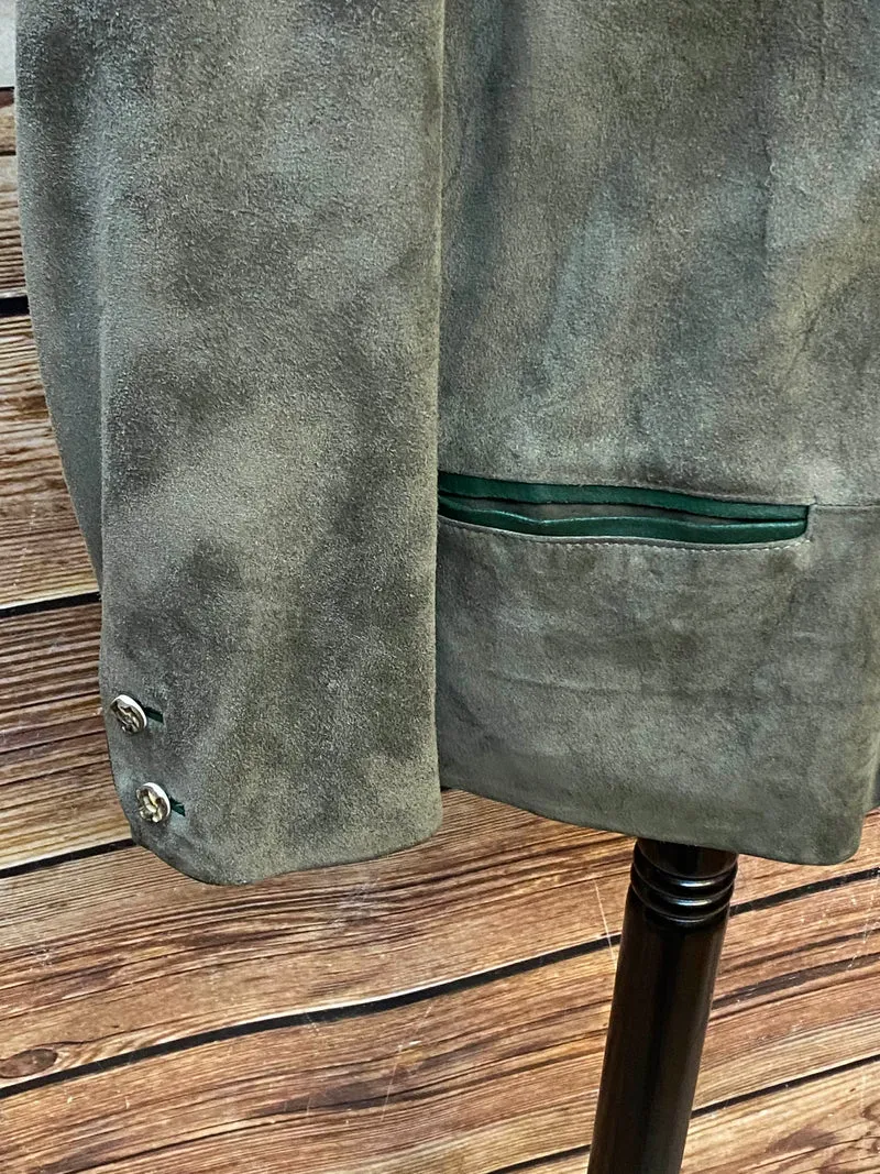 Vintage Trachten Lederjacke Herren Oliv Klassisch – SALE