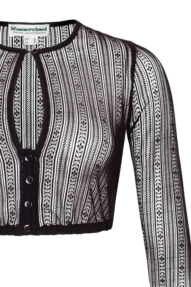 Dirndlbluse mit Tropfenausschnitt langarm