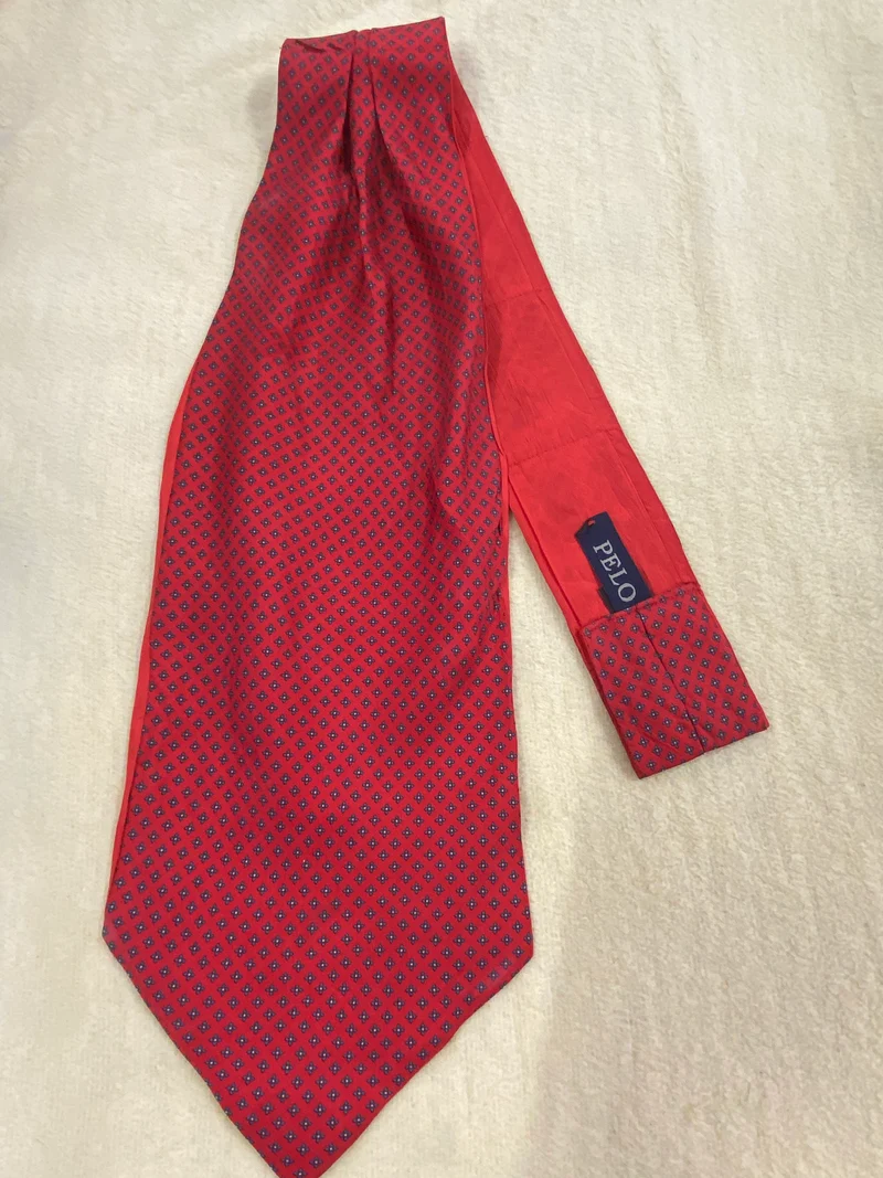 Vintage Ascot Krawatte Rot Gemustert – PELLO Schalkrawatte Herren