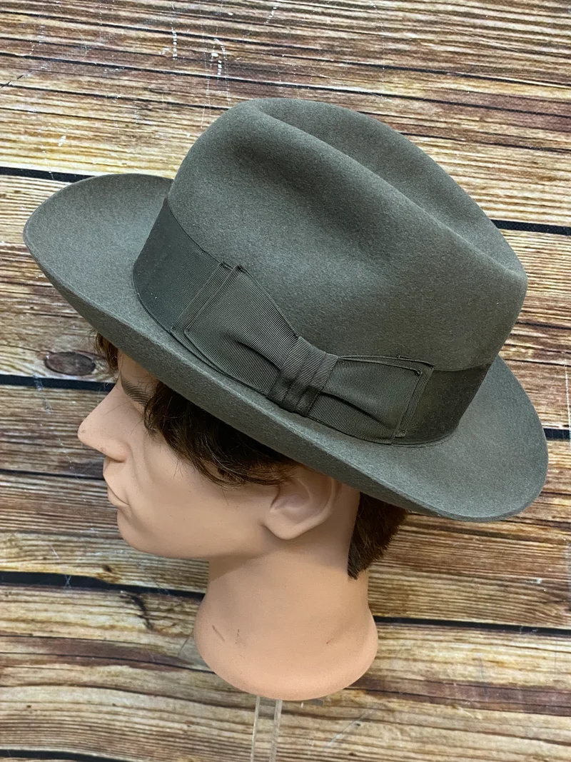 Fedora Vintage Herren Hut Stanton Gr.56 olivegrün