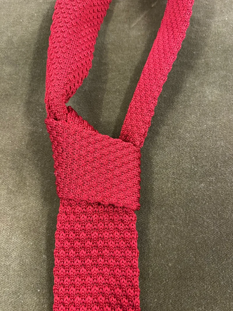 Vintage Strickkrawatte Rot – Schmale Herren Krawatte Made in Germany