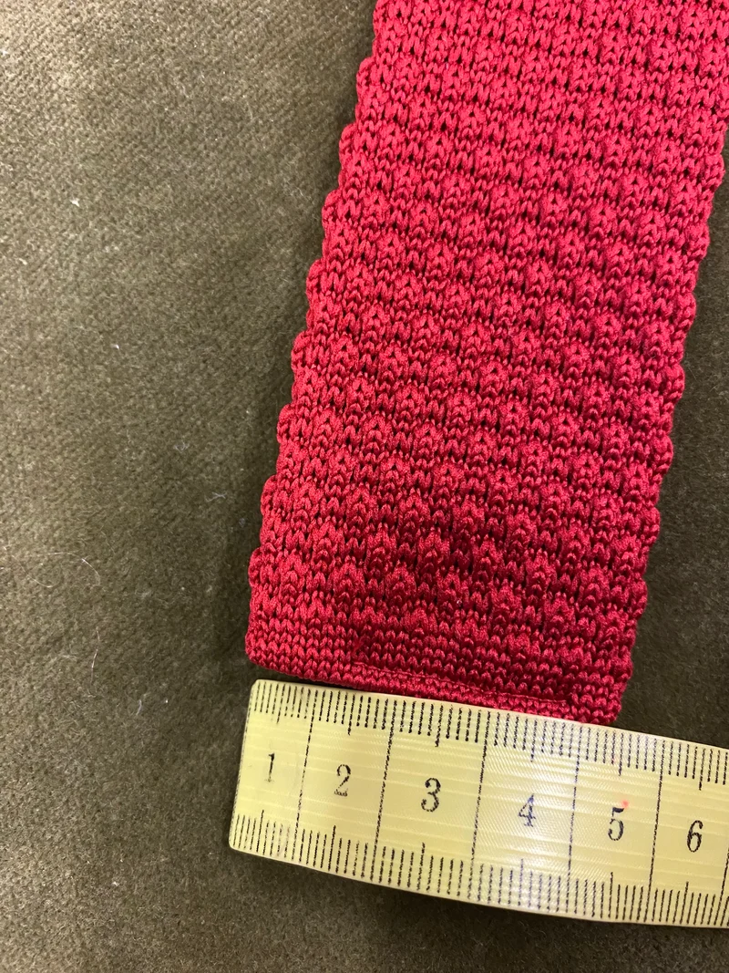 Vintage Strickkrawatte Rot – Schmale Herren Krawatte Made in Germany