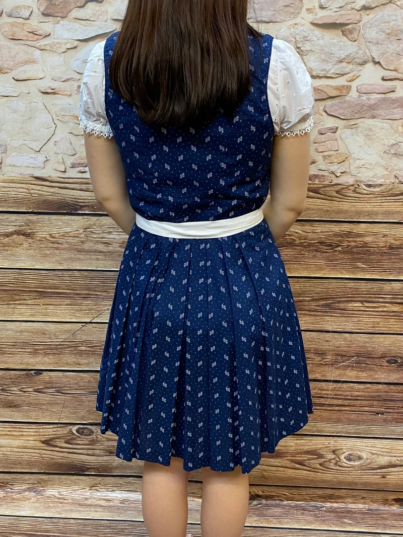 Vintage Dirndl blau weiß - Gr.38