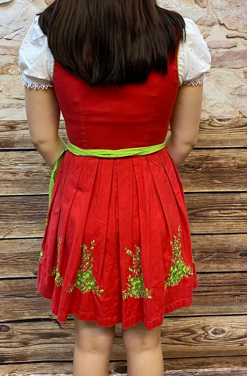 Vintage Dirnd rot grün - Gr.34