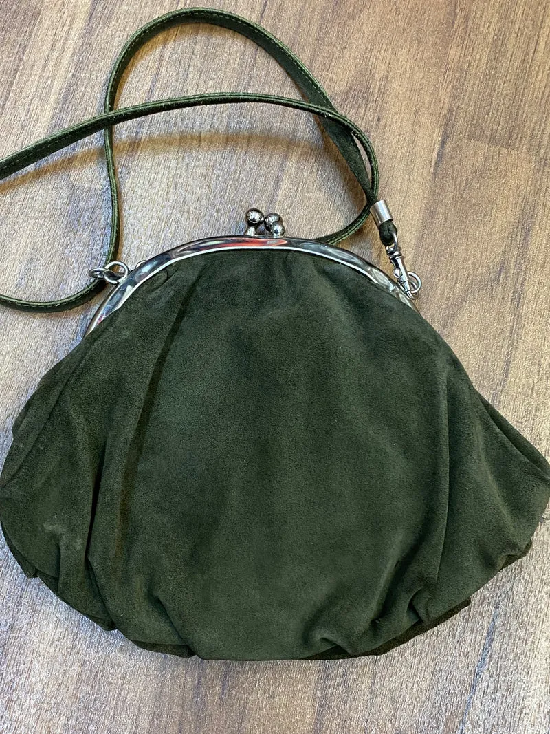 Dunkelgrüne Trachten Handtasche Vintage Damen