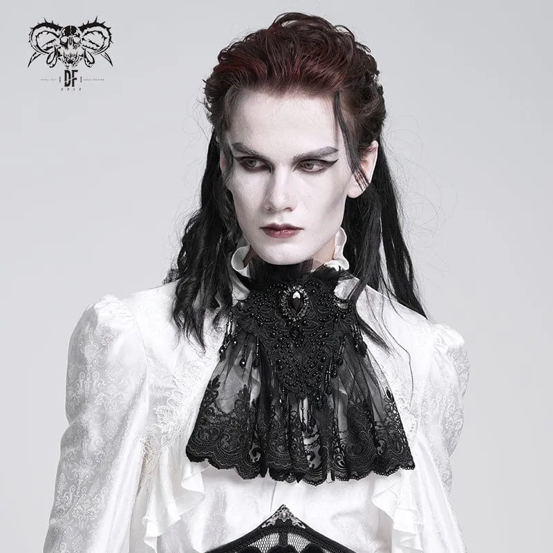 Gothic Krawatte mit Rautenmuster und Quasten für Herren