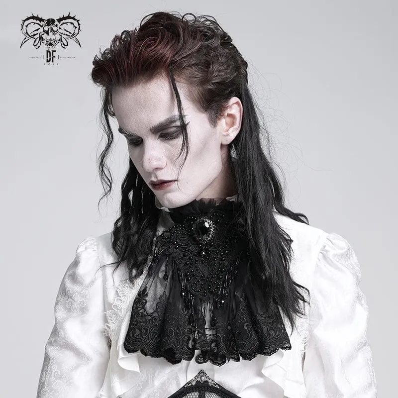 Gothic Krawatte mit Rautenmuster und Quasten für Herren