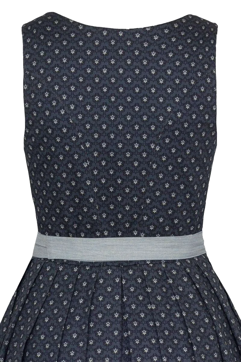 Baumwolldirndl lang blau gemustert