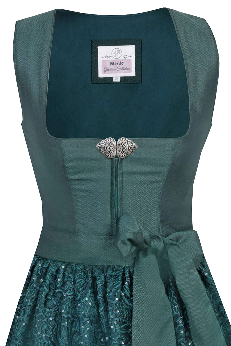 Midi Dirndl mit Spitzenschürze