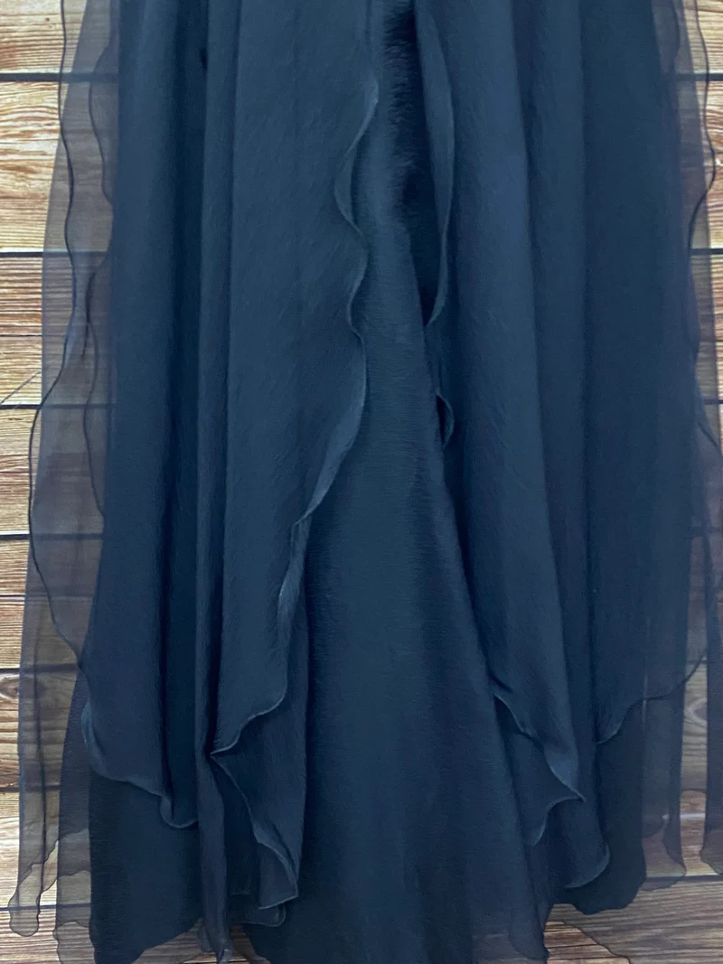 Vintage Kleid Elfe Fee Maxikleid schwarz/weiß Kostüm Gr.36, original