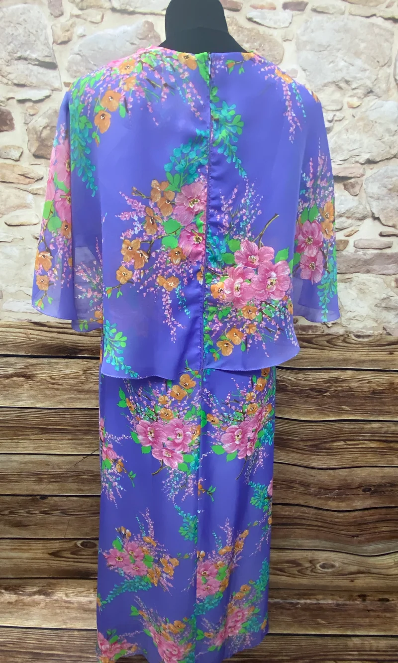 70er Jahre Maxi-Kleid True Vintage Original Gr.44