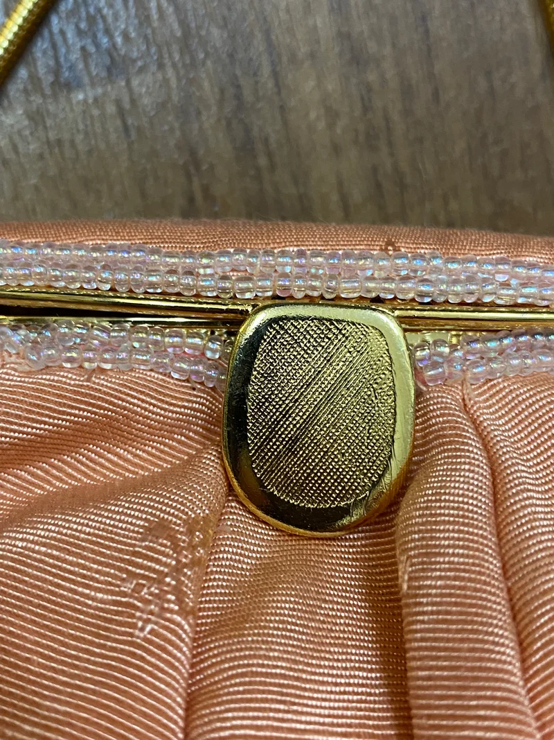 Kleine Abendtasche Handtasche Vintage lachsfarbend