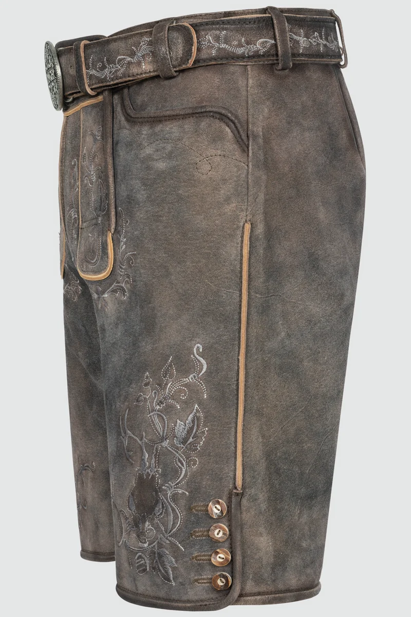 Herren Lederhose MALEK % - mit Gürtel - Krüger Buam - 961168-000-0076