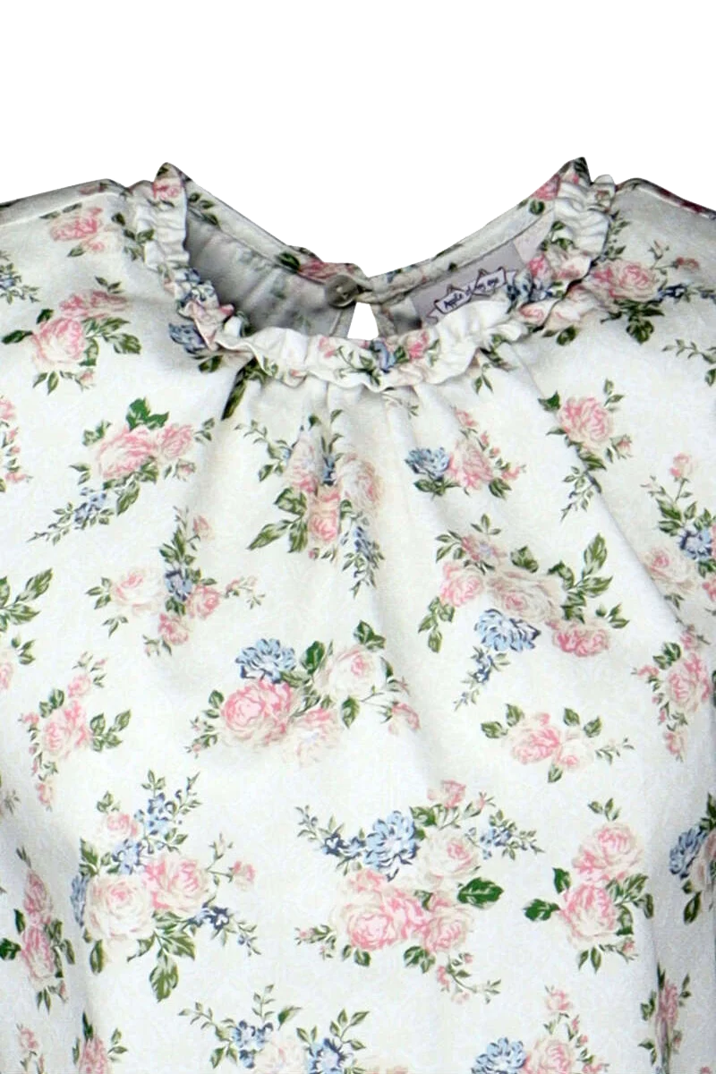 Damen Trachtenbluse ohne Arme Floraler Print