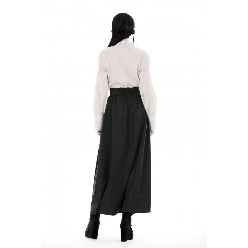 Langer Gothic-Rock mit hoher Taille und Falten für Damen