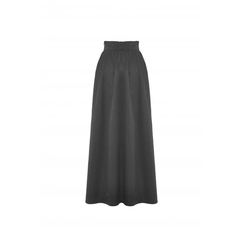 Langer Gothic-Rock mit hoher Taille und Falten für Damen
