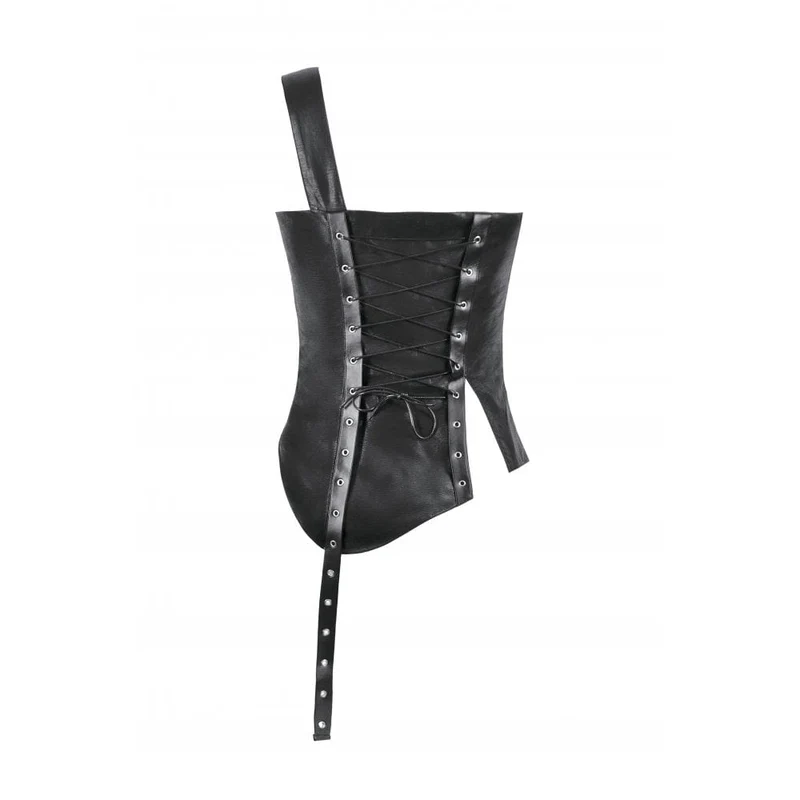 Damen Punk Straps Diagonal Zipper Kunstleder Weste